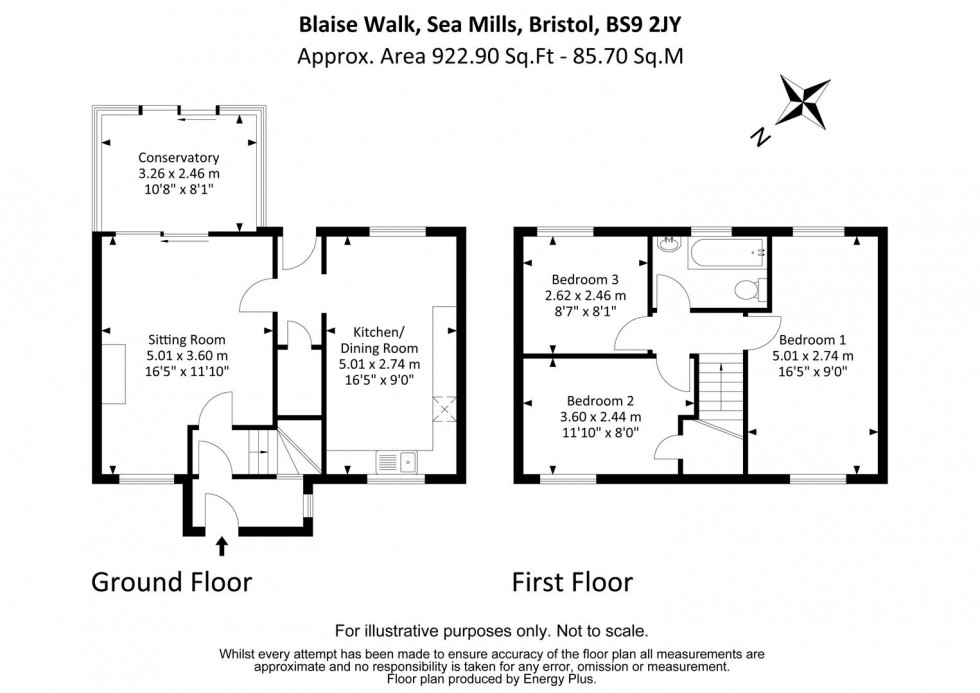 Floorplan for Blaise Walk, Sea Mills, Bristol BS9