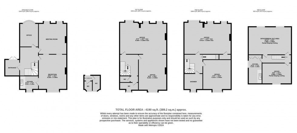 Floorplan for HQ Offices with parking, Whiteladies Road, Clifton