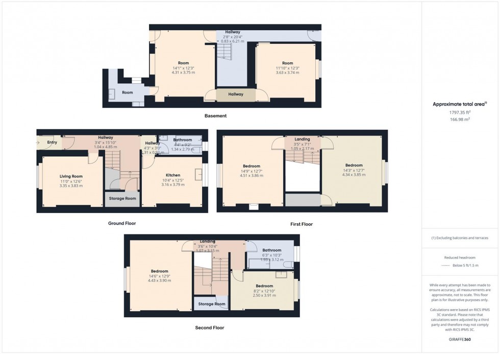 Floorplan for Oakfield Place, Clifton, Bristol